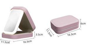 Portable Cosmetic Organizer With LED Mirror