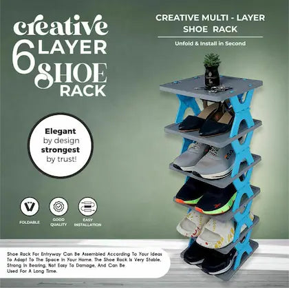Smart Foldable Shoes Tier Shoe Rack 6 Layer