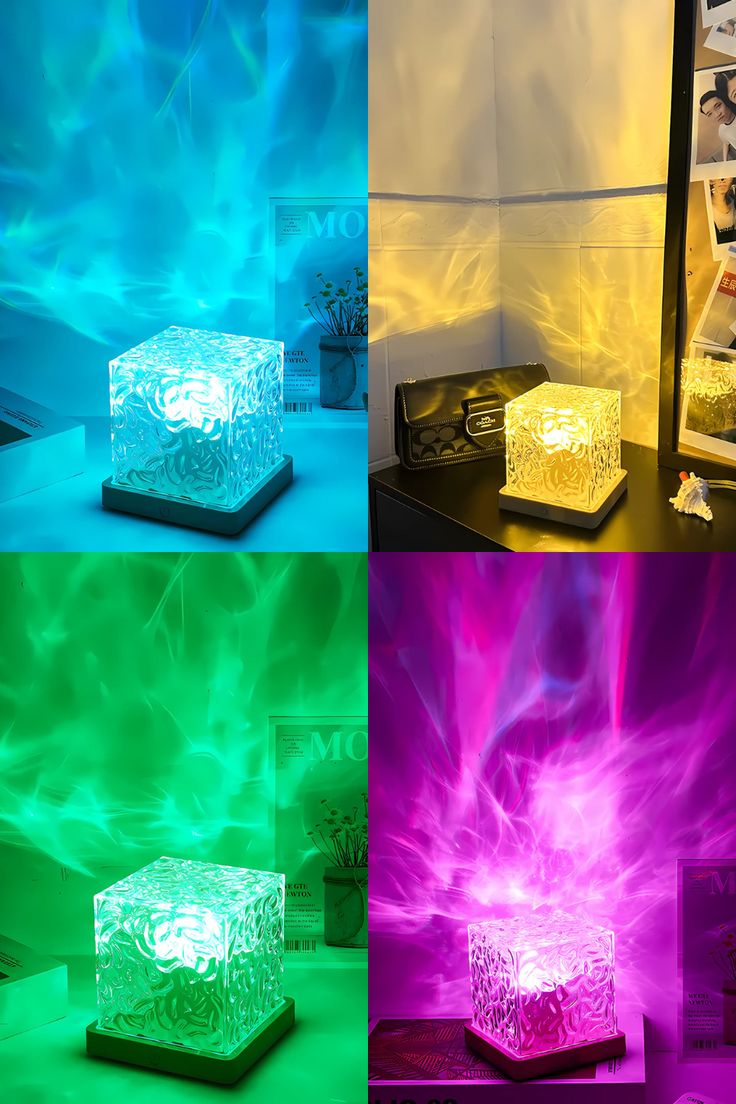 Rotating Water Ripple Night Light Aura Lamp